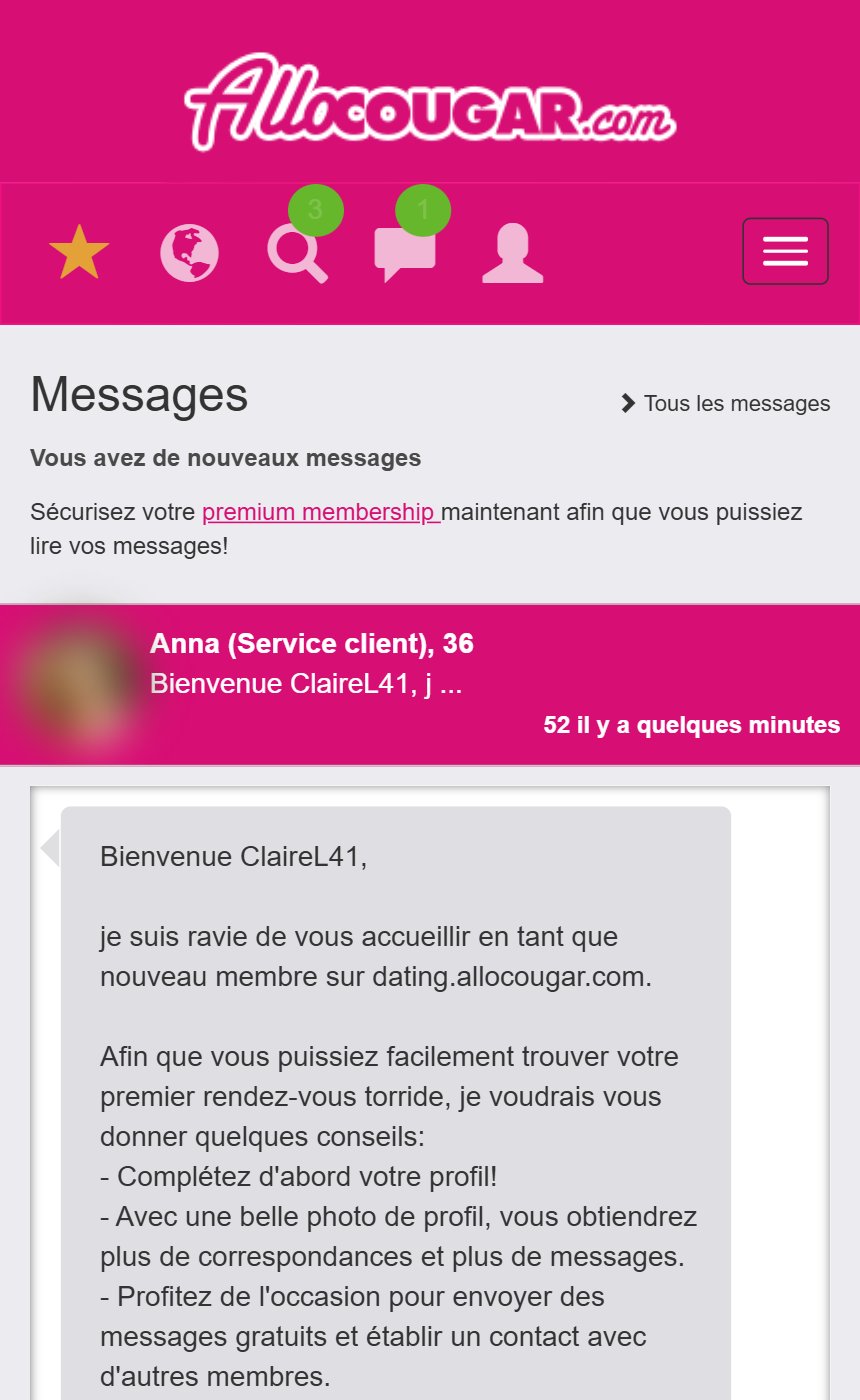 Les messages Allo Cougar
