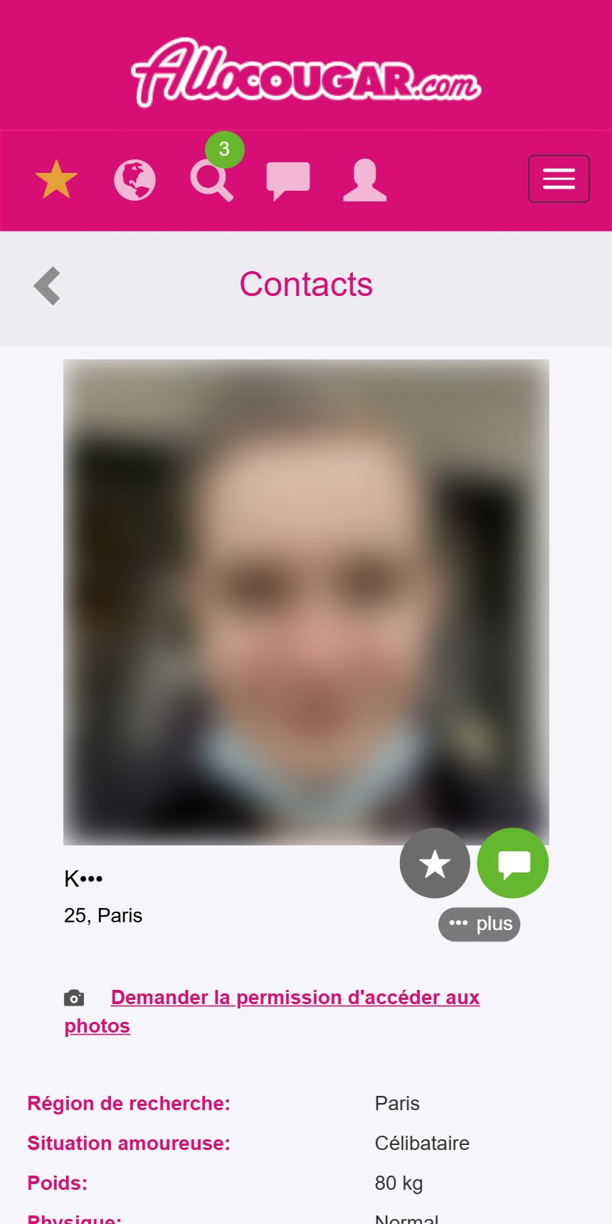 Les fiches de profil Allo Cougar