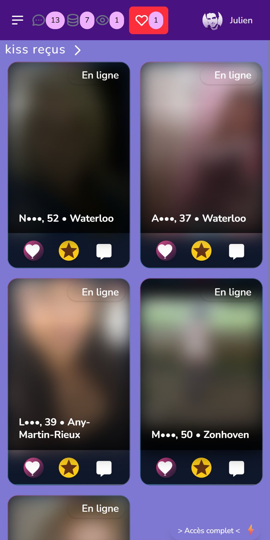 Kiss, visites et favoris Cougar Diva