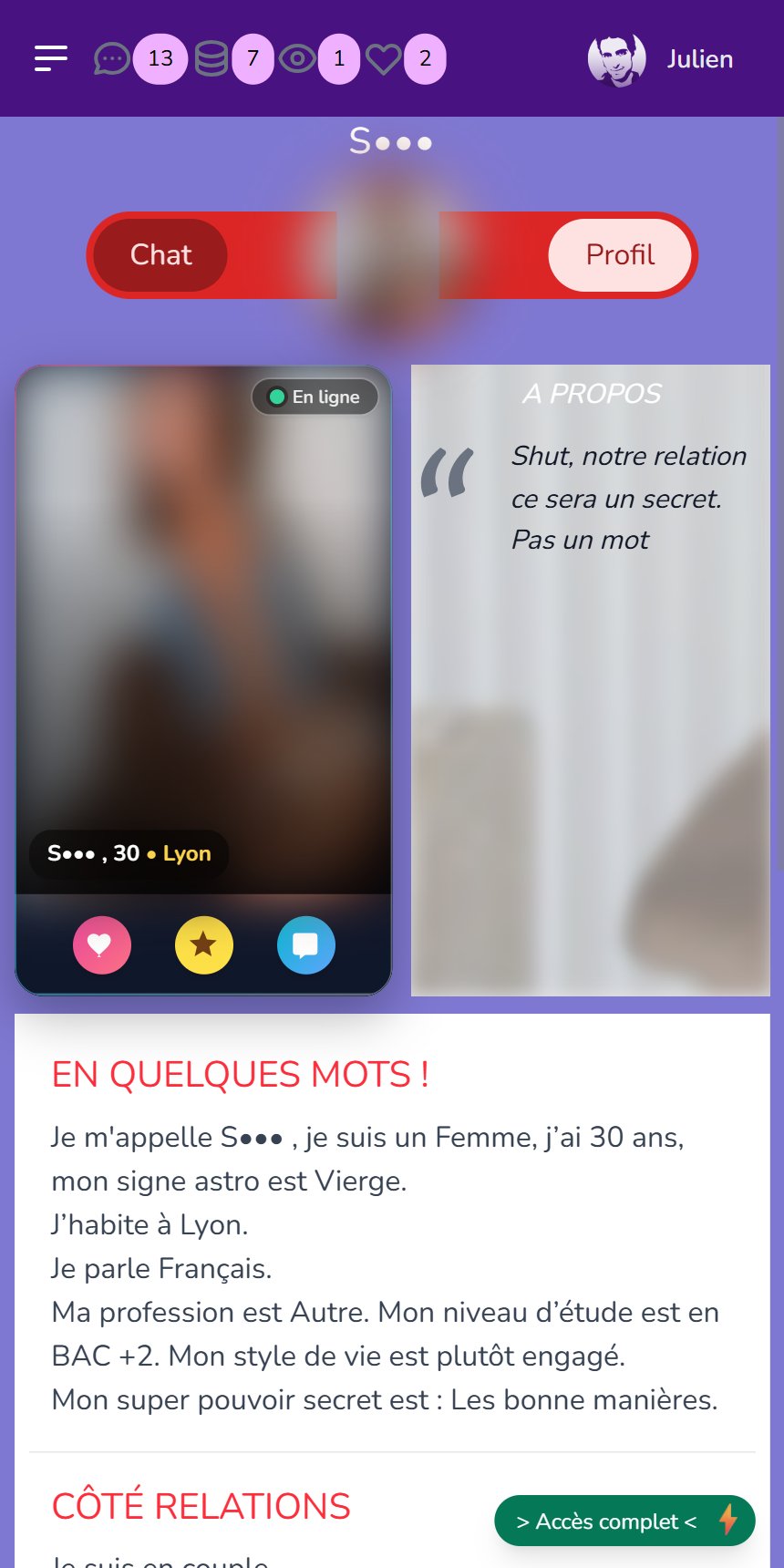Les fiches de profil Cougar Diva