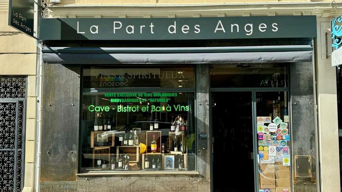 Façade de La Part des Anges à Nice, cave et bistrot de bons vins rue Gubernatis